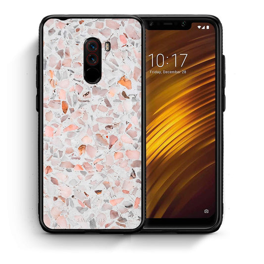 Θήκη Xiaomi Pocophone F1 Marble Terrazzo από τη Smartfits με σχέδιο στο πίσω μέρος και μαύρο περίβλημα | Xiaomi Pocophone F1 Marble Terrazzo case with colorful back and black bezels