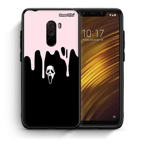 Θήκη Xiaomi Pocophone F1 Melting Halloween Mask από τη Smartfits με σχέδιο στο πίσω μέρος και μαύρο περίβλημα | Xiaomi Pocophone F1 Melting Halloween Mask case with colorful back and black bezels