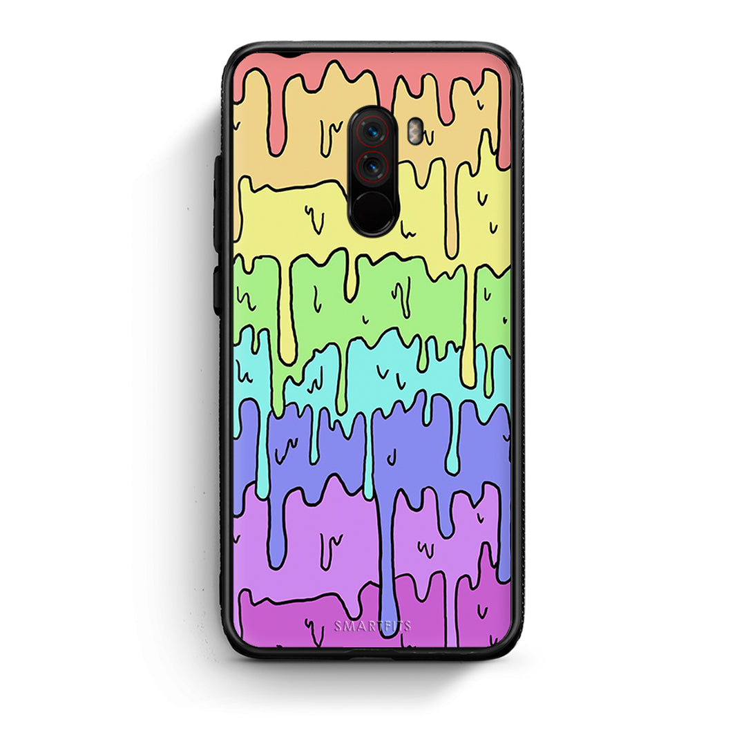 Xiaomi Pocophone F1 Melting Rainbow θήκη από τη Smartfits με σχέδιο στο πίσω μέρος και μαύρο περίβλημα | Smartphone case with colorful back and black bezels by Smartfits
