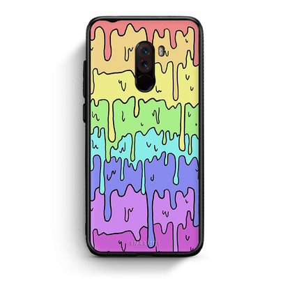 Xiaomi Pocophone F1 Melting Rainbow θήκη από τη Smartfits με σχέδιο στο πίσω μέρος και μαύρο περίβλημα | Smartphone case with colorful back and black bezels by Smartfits