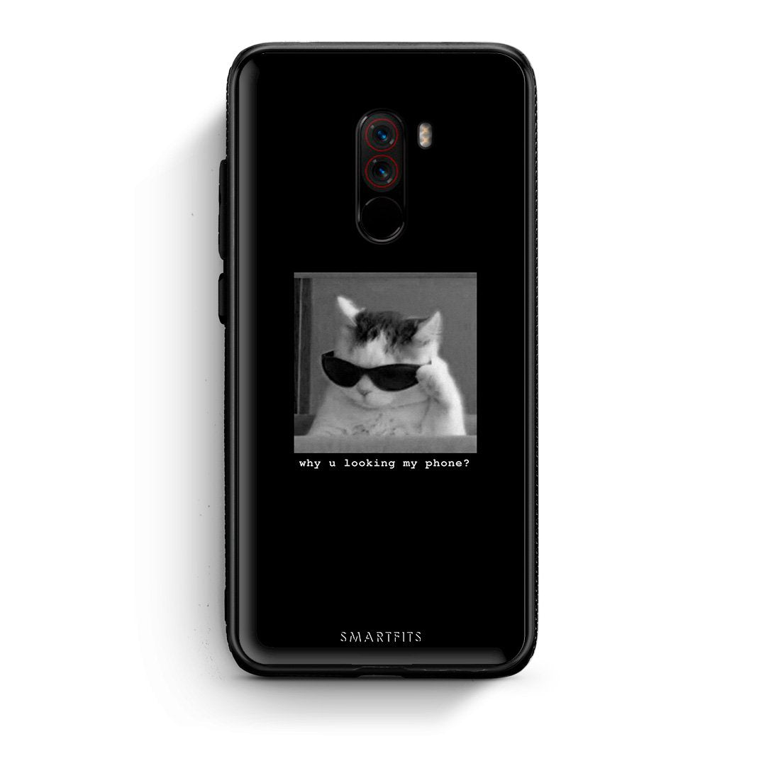Xiaomi Pocophone F1 Meme Cat θήκη από τη Smartfits με σχέδιο στο πίσω μέρος και μαύρο περίβλημα | Smartphone case with colorful back and black bezels by Smartfits