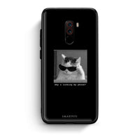Thumbnail for Xiaomi Pocophone F1 Meme Cat θήκη από τη Smartfits με σχέδιο στο πίσω μέρος και μαύρο περίβλημα | Smartphone case with colorful back and black bezels by Smartfits
