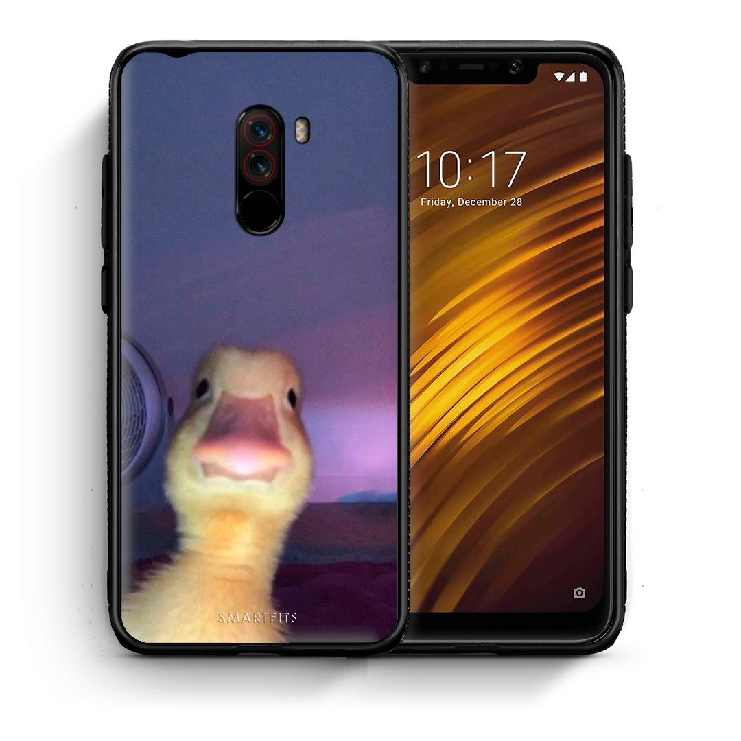 Θήκη Xiaomi Pocophone F1 Meme Duck από τη Smartfits με σχέδιο στο πίσω μέρος και μαύρο περίβλημα | Xiaomi Pocophone F1 Meme Duck case with colorful back and black bezels