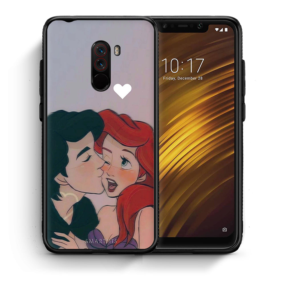 Θήκη Αγίου Βαλεντίνου Xiaomi Pocophone F1 Mermaid Love από τη Smartfits με σχέδιο στο πίσω μέρος και μαύρο περίβλημα | Xiaomi Pocophone F1 Mermaid Love case with colorful back and black bezels