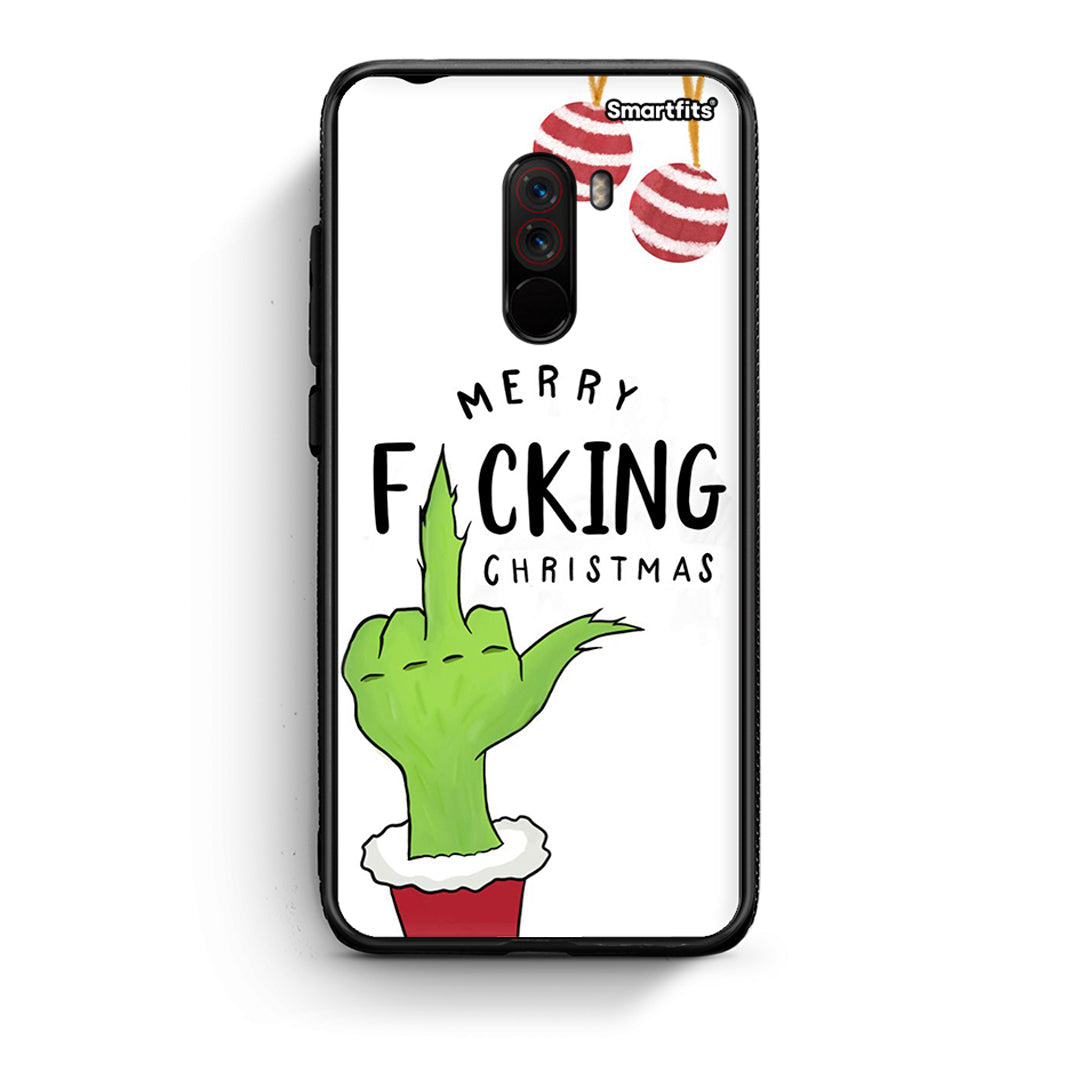 Xiaomi Pocophone F1 Merry F Xmas θήκη από τη Smartfits με σχέδιο στο πίσω μέρος και μαύρο περίβλημα | Smartphone case with colorful back and black bezels by Smartfits
