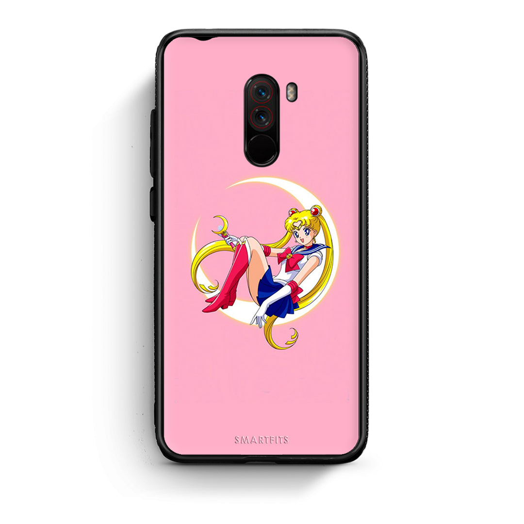 Xiaomi Pocophone F1 Moon Girl θήκη από τη Smartfits με σχέδιο στο πίσω μέρος και μαύρο περίβλημα | Smartphone case with colorful back and black bezels by Smartfits