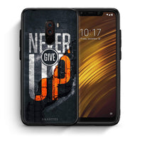 Thumbnail for Θήκη Αγίου Βαλεντίνου Xiaomi Pocophone F1 Never Give Up από τη Smartfits με σχέδιο στο πίσω μέρος και μαύρο περίβλημα | Xiaomi Pocophone F1 Never Give Up case with colorful back and black bezels