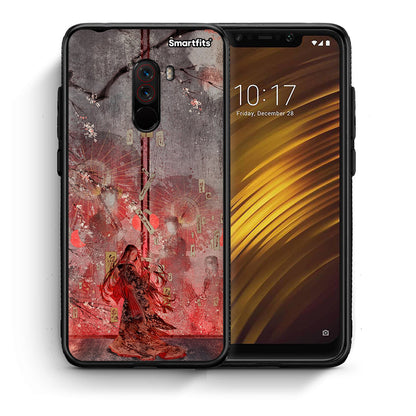 Θήκη Xiaomi Pocophone F1 Nezuko Kamado από τη Smartfits με σχέδιο στο πίσω μέρος και μαύρο περίβλημα | Xiaomi Pocophone F1 Nezuko Kamado case with colorful back and black bezels