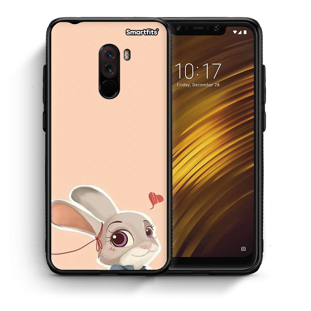 Θήκη Xiaomi Pocophone F1 Nick Wilde And Judy Hopps Love 2 από τη Smartfits με σχέδιο στο πίσω μέρος και μαύρο περίβλημα | Xiaomi Pocophone F1 Nick Wilde And Judy Hopps Love 2 case with colorful back and black bezels