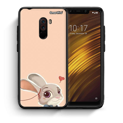 Θήκη Xiaomi Pocophone F1 Nick Wilde And Judy Hopps Love 2 από τη Smartfits με σχέδιο στο πίσω μέρος και μαύρο περίβλημα | Xiaomi Pocophone F1 Nick Wilde And Judy Hopps Love 2 case with colorful back and black bezels