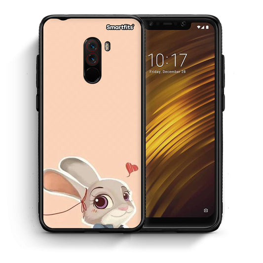 Θήκη Xiaomi Pocophone F1 Nick Wilde And Judy Hopps Love 2 από τη Smartfits με σχέδιο στο πίσω μέρος και μαύρο περίβλημα | Xiaomi Pocophone F1 Nick Wilde And Judy Hopps Love 2 case with colorful back and black bezels