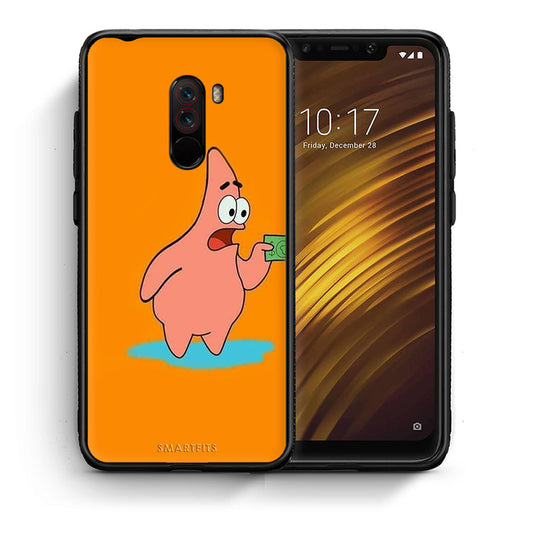 Θήκη Αγίου Βαλεντίνου Xiaomi Pocophone F1 No Money 1 από τη Smartfits με σχέδιο στο πίσω μέρος και μαύρο περίβλημα | Xiaomi Pocophone F1 No Money 1 case with colorful back and black bezels