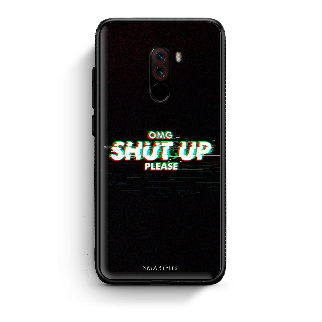 Xiaomi Pocophone F1 OMG ShutUp θήκη από τη Smartfits με σχέδιο στο πίσω μέρος και μαύρο περίβλημα | Smartphone case with colorful back and black bezels by Smartfits