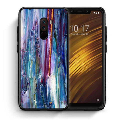 Θήκη Xiaomi Pocophone F1 Winter Paint από τη Smartfits με σχέδιο στο πίσω μέρος και μαύρο περίβλημα | Xiaomi Pocophone F1 Winter Paint case with colorful back and black bezels