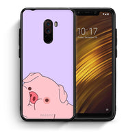 Thumbnail for Θήκη Αγίου Βαλεντίνου Xiaomi Pocophone F1 Pig Love 2 από τη Smartfits με σχέδιο στο πίσω μέρος και μαύρο περίβλημα | Xiaomi Pocophone F1 Pig Love 2 case with colorful back and black bezels