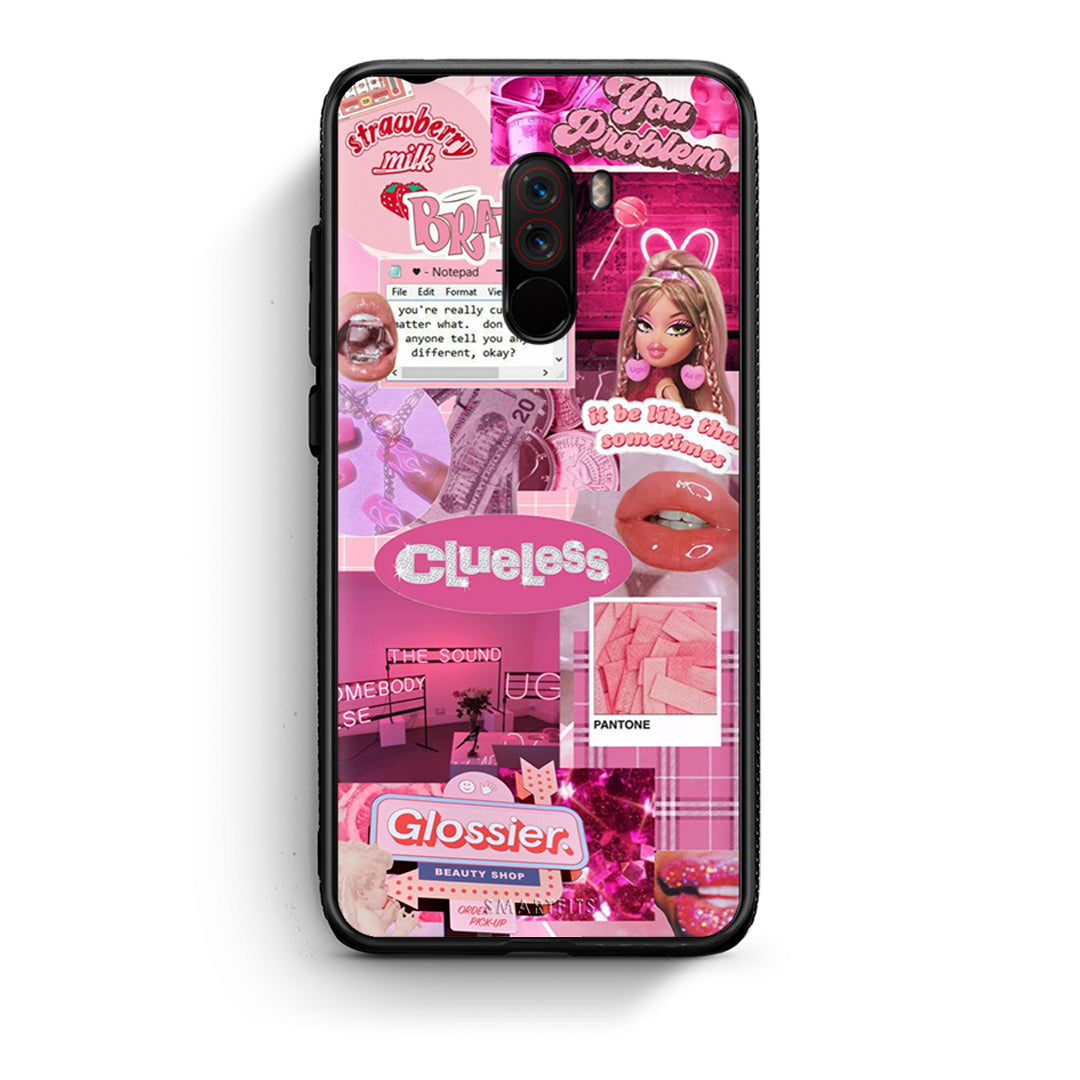 Xiaomi Pocophone F1 Pink Love Θήκη Αγίου Βαλεντίνου από τη Smartfits με σχέδιο στο πίσω μέρος και μαύρο περίβλημα | Smartphone case with colorful back and black bezels by Smartfits