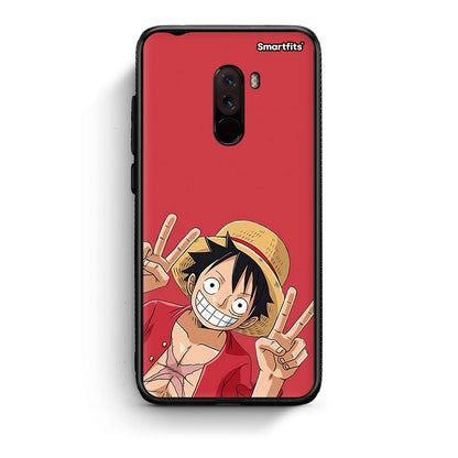 Xiaomi Pocophone F1 Pirate Luffy Θήκη από τη Smartfits με σχέδιο στο πίσω μέρος και μαύρο περίβλημα | Smartphone case with colorful back and black bezels by Smartfits
