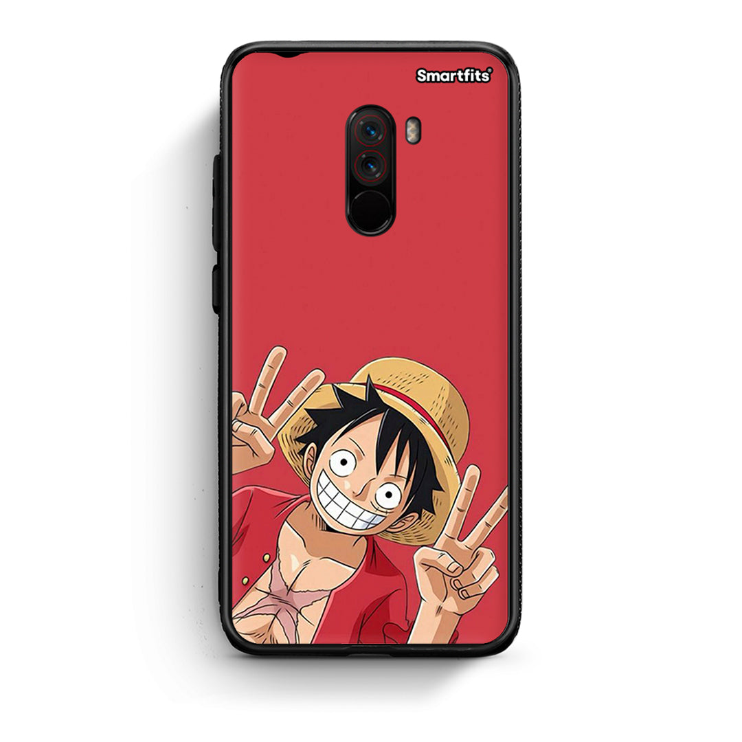 Xiaomi Pocophone F1 Pirate Luffy Θήκη από τη Smartfits με σχέδιο στο πίσω μέρος και μαύρο περίβλημα | Smartphone case with colorful back and black bezels by Smartfits