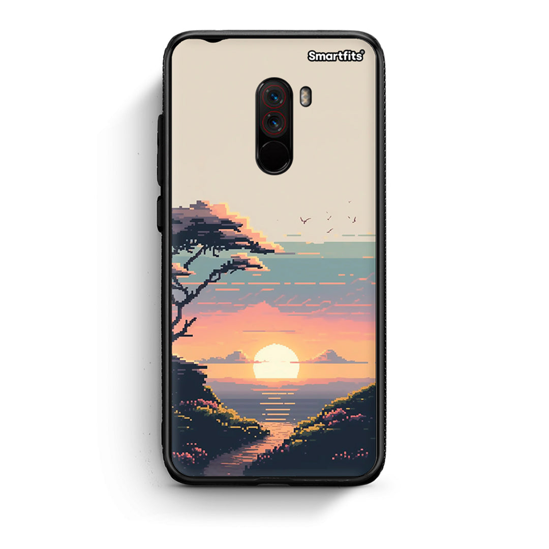 Xiaomi Pocophone F1 Pixel Sunset Θήκη από τη Smartfits με σχέδιο στο πίσω μέρος και μαύρο περίβλημα | Smartphone case with colorful back and black bezels by Smartfits