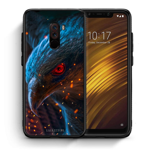 Θήκη Xiaomi Pocophone F1 Eagle PopArt από τη Smartfits με σχέδιο στο πίσω μέρος και μαύρο περίβλημα | Xiaomi Pocophone F1 Eagle PopArt case with colorful back and black bezels