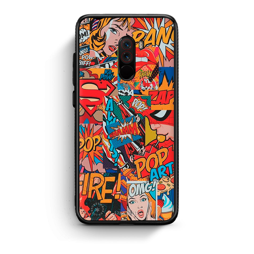 Xiaomi Pocophone F1 PopArt OMG θήκη από τη Smartfits με σχέδιο στο πίσω μέρος και μαύρο περίβλημα | Smartphone case with colorful back and black bezels by Smartfits