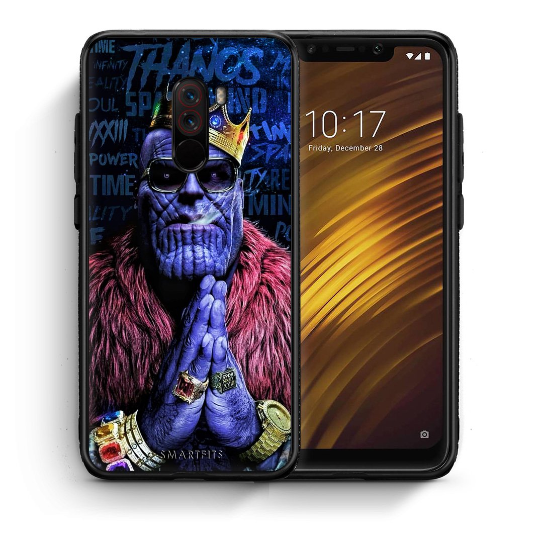 Θήκη Xiaomi Pocophone F1 Thanos PopArt από τη Smartfits με σχέδιο στο πίσω μέρος και μαύρο περίβλημα | Xiaomi Pocophone F1 Thanos PopArt case with colorful back and black bezels