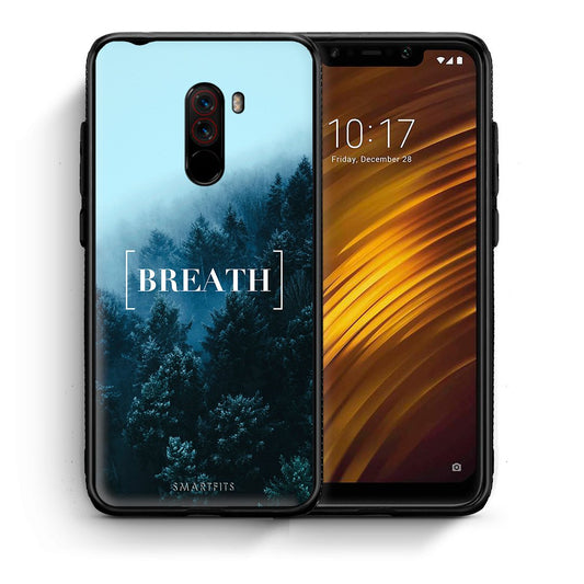Θήκη Xiaomi Pocophone F1 Breath Quote από τη Smartfits με σχέδιο στο πίσω μέρος και μαύρο περίβλημα | Xiaomi Pocophone F1 Breath Quote case with colorful back and black bezels
