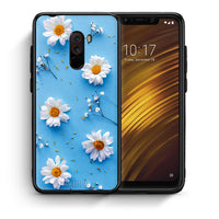 Thumbnail for Θήκη Xiaomi Pocophone F1 Real Daisies από τη Smartfits με σχέδιο στο πίσω μέρος και μαύρο περίβλημα | Xiaomi Pocophone F1 Real Daisies case with colorful back and black bezels