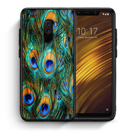 Thumbnail for Θήκη Xiaomi Pocophone F1 Real Peacock Feathers από τη Smartfits με σχέδιο στο πίσω μέρος και μαύρο περίβλημα | Xiaomi Pocophone F1 Real Peacock Feathers case with colorful back and black bezels