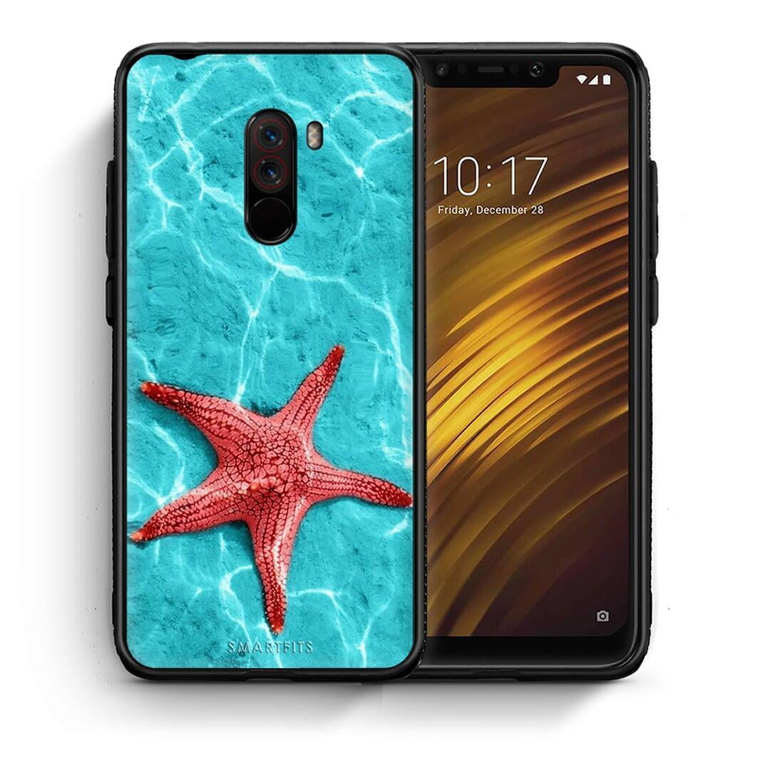 Θήκη Xiaomi Pocophone F1 Red Starfish από τη Smartfits με σχέδιο στο πίσω μέρος και μαύρο περίβλημα | Xiaomi Pocophone F1 Red Starfish case with colorful back and black bezels