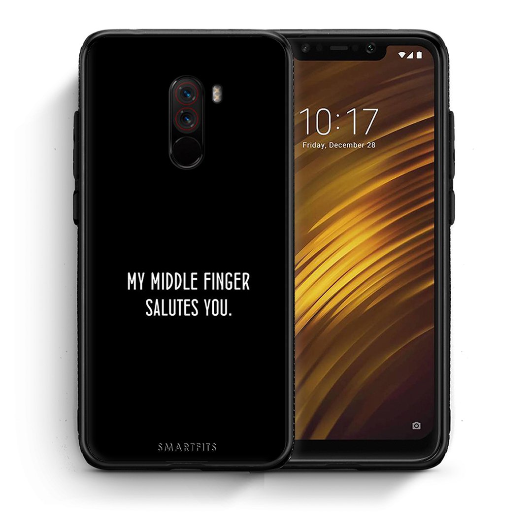 Θήκη Xiaomi Pocophone F1 Salute από τη Smartfits με σχέδιο στο πίσω μέρος και μαύρο περίβλημα | Xiaomi Pocophone F1 Salute case with colorful back and black bezels