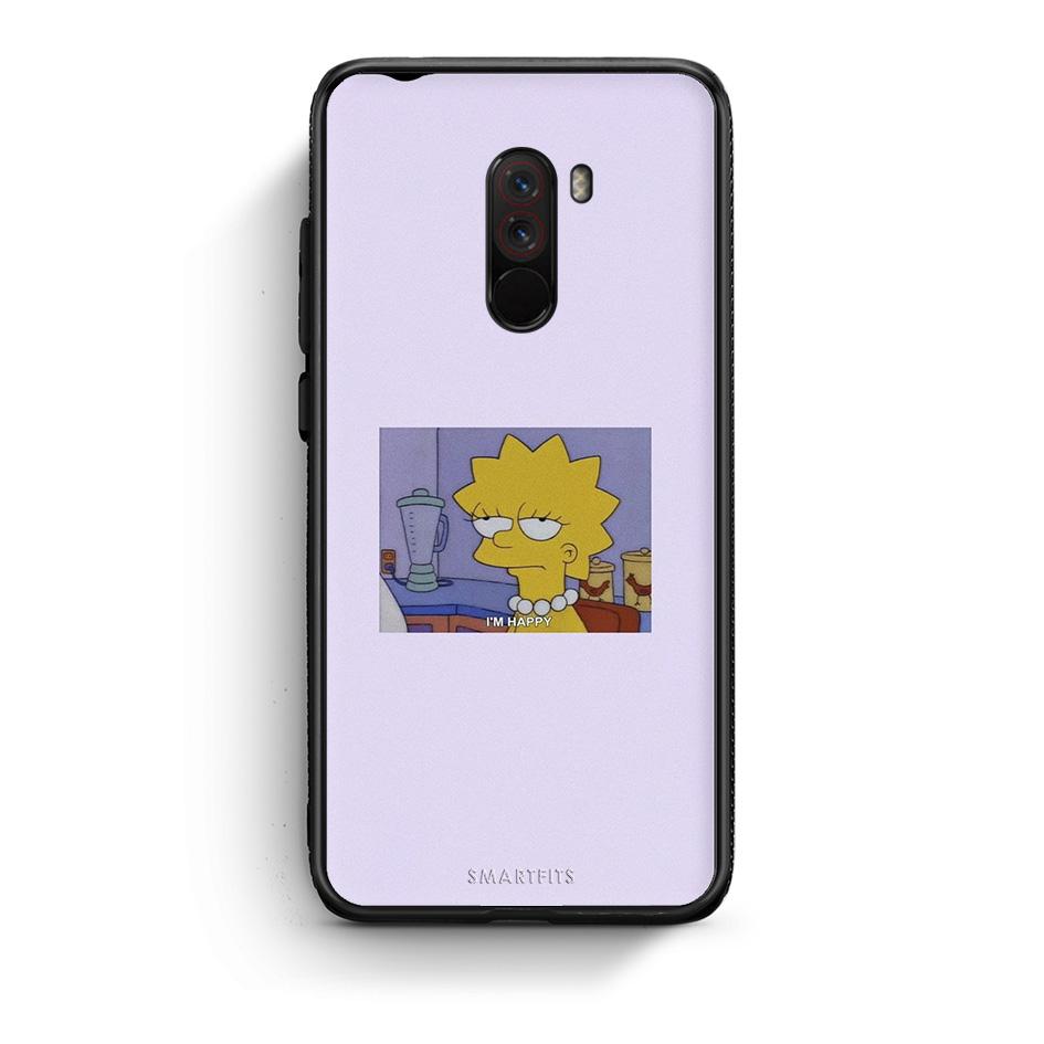 Xiaomi Pocophone F1 So Happy θήκη από τη Smartfits με σχέδιο στο πίσω μέρος και μαύρο περίβλημα | Smartphone case with colorful back and black bezels by Smartfits