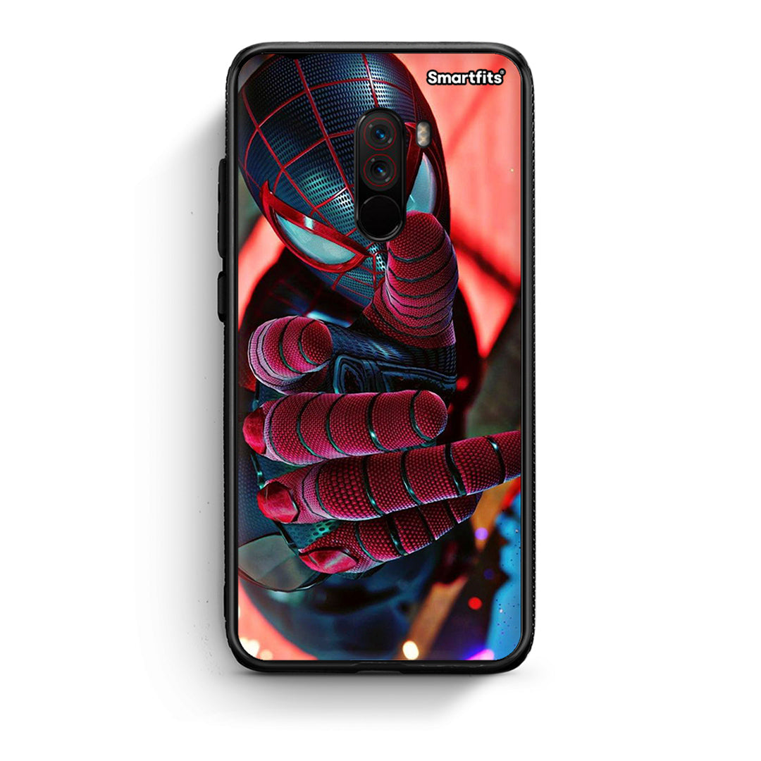 Xiaomi Pocophone F1 Spider Hand Θήκη από τη Smartfits με σχέδιο στο πίσω μέρος και μαύρο περίβλημα | Smartphone case with colorful back and black bezels by Smartfits