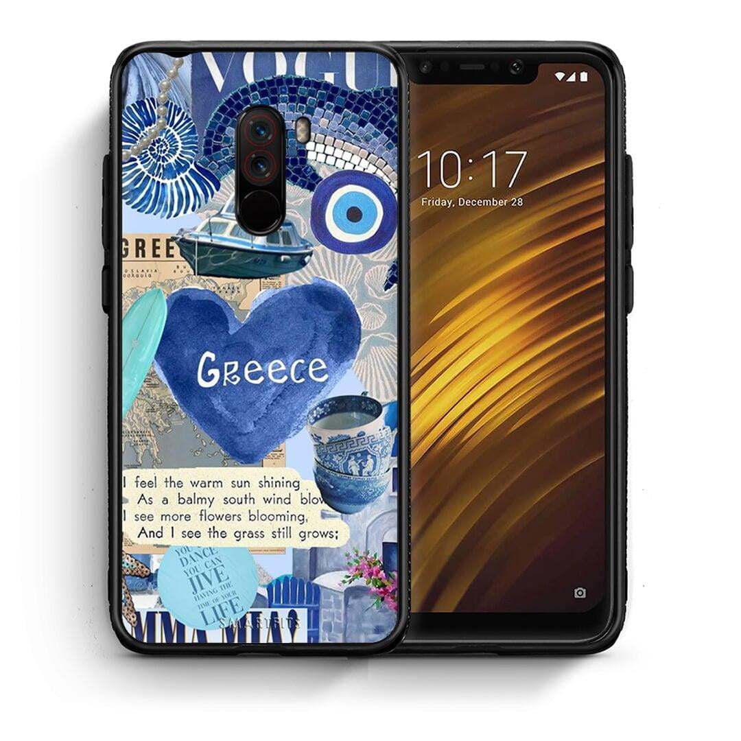 Θήκη Xiaomi Pocophone F1 Summer In Greece από τη Smartfits με σχέδιο στο πίσω μέρος και μαύρο περίβλημα | Xiaomi Pocophone F1 Summer In Greece case with colorful back and black bezels