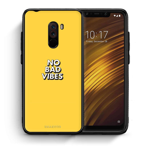 Θήκη Xiaomi Pocophone F1 Vibes Text από τη Smartfits με σχέδιο στο πίσω μέρος και μαύρο περίβλημα | Xiaomi Pocophone F1 Vibes Text case with colorful back and black bezels