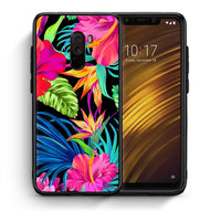 Thumbnail for Θήκη Xiaomi Pocophone F1 Tropical Flowers από τη Smartfits με σχέδιο στο πίσω μέρος και μαύρο περίβλημα | Xiaomi Pocophone F1 Tropical Flowers case with colorful back and black bezels