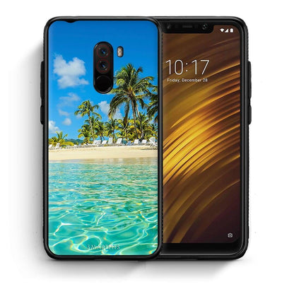 Θήκη Xiaomi Pocophone F1 Tropical Vibes από τη Smartfits με σχέδιο στο πίσω μέρος και μαύρο περίβλημα | Xiaomi Pocophone F1 Tropical Vibes case with colorful back and black bezels