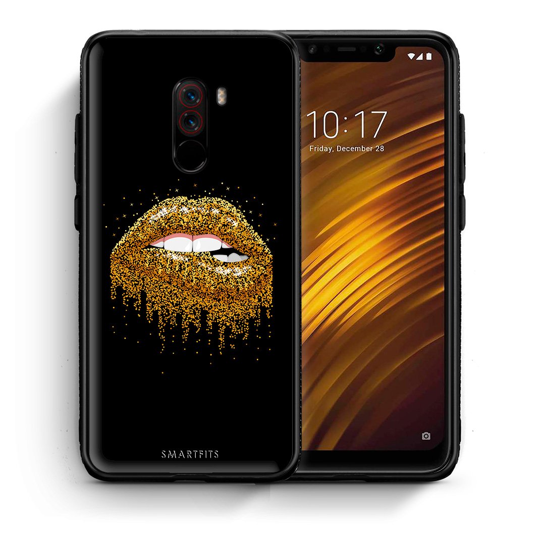 Θήκη Xiaomi Pocophone F1 Golden Valentine από τη Smartfits με σχέδιο στο πίσω μέρος και μαύρο περίβλημα | Xiaomi Pocophone F1 Golden Valentine case with colorful back and black bezels