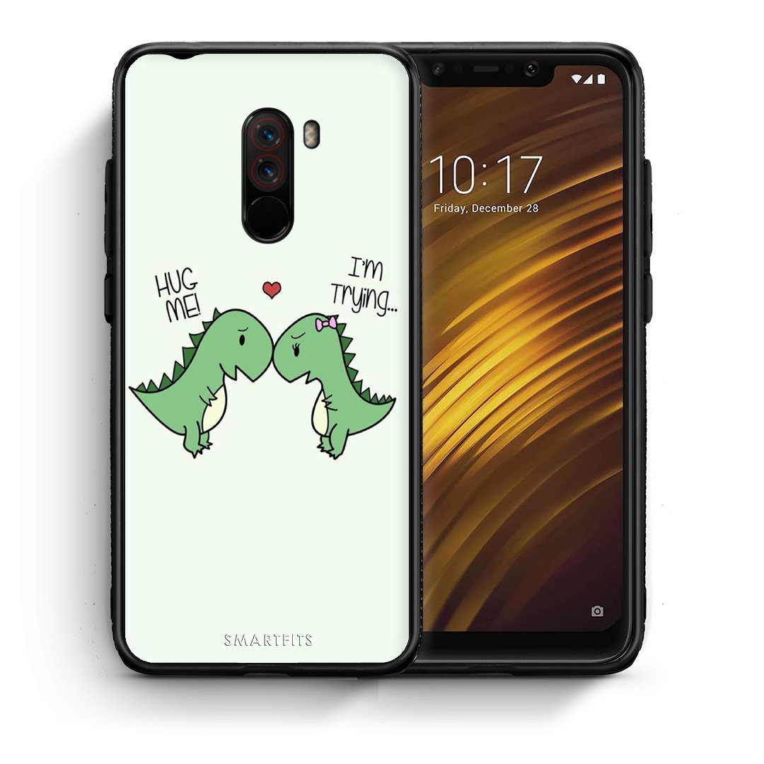 Θήκη Xiaomi Pocophone F1 Rex Valentine από τη Smartfits με σχέδιο στο πίσω μέρος και μαύρο περίβλημα | Xiaomi Pocophone F1 Rex Valentine case with colorful back and black bezels
