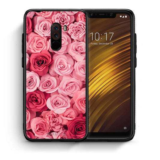 Θήκη Xiaomi Pocophone F1 RoseGarden Valentine από τη Smartfits με σχέδιο στο πίσω μέρος και μαύρο περίβλημα | Xiaomi Pocophone F1 RoseGarden Valentine case with colorful back and black bezels