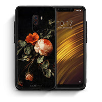 Thumbnail for Θήκη Xiaomi Pocophone F1 Vintage Roses από τη Smartfits με σχέδιο στο πίσω μέρος και μαύρο περίβλημα | Xiaomi Pocophone F1 Vintage Roses case with colorful back and black bezels