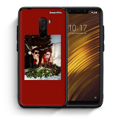 Θήκη Xiaomi Pocophone F1 Waiting For Xmas από τη Smartfits με σχέδιο στο πίσω μέρος και μαύρο περίβλημα | Xiaomi Pocophone F1 Waiting For Xmas case with colorful back and black bezels