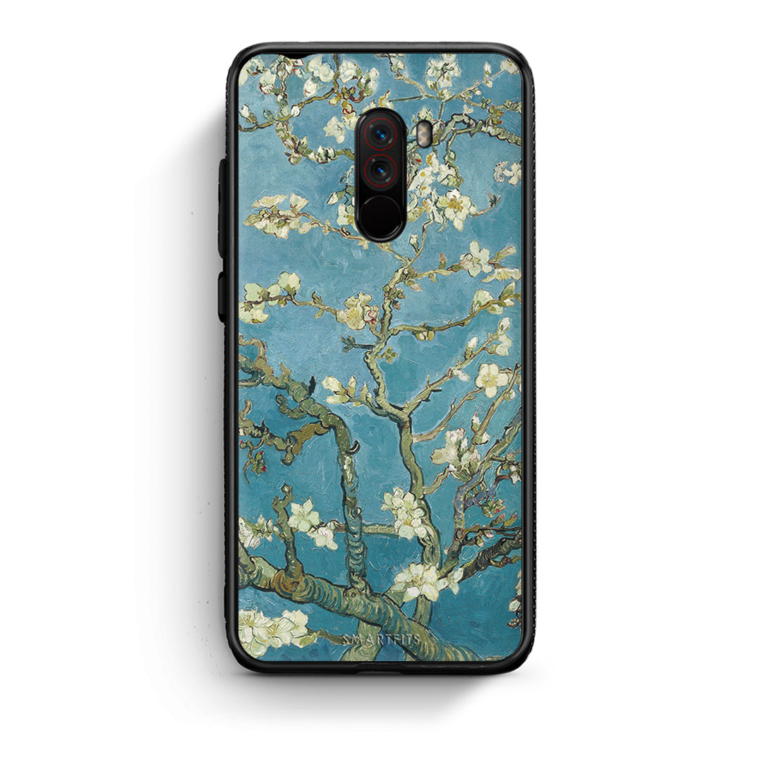 Xiaomi Pocophone F1 White Blossoms θήκη από τη Smartfits με σχέδιο στο πίσω μέρος και μαύρο περίβλημα | Smartphone case with colorful back and black bezels by Smartfits