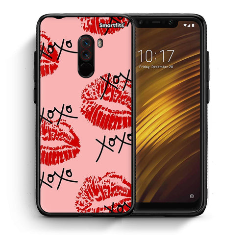 Θήκη Xiaomi Pocophone F1 XOXO Lips από τη Smartfits με σχέδιο στο πίσω μέρος και μαύρο περίβλημα | Xiaomi Pocophone F1 XOXO Lips case with colorful back and black bezels