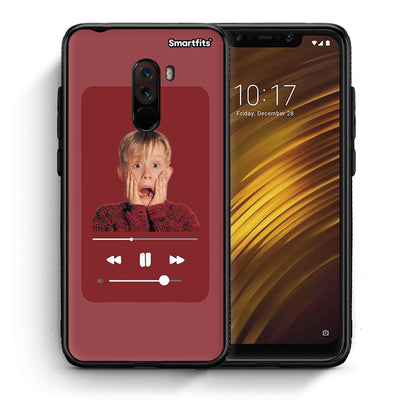 Θήκη Xiaomi Pocophone F1 Xmas Alone Music από τη Smartfits με σχέδιο στο πίσω μέρος και μαύρο περίβλημα | Xiaomi Pocophone F1 Xmas Alone Music case with colorful back and black bezels