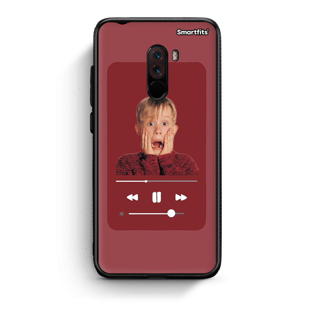Xiaomi Pocophone F1 Xmas Alone Music θήκη από τη Smartfits με σχέδιο στο πίσω μέρος και μαύρο περίβλημα | Smartphone case with colorful back and black bezels by Smartfits