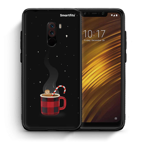 Θήκη Xiaomi Pocophone F1 Xmas Bathing από τη Smartfits με σχέδιο στο πίσω μέρος και μαύρο περίβλημα | Xiaomi Pocophone F1 Xmas Bathing case with colorful back and black bezels