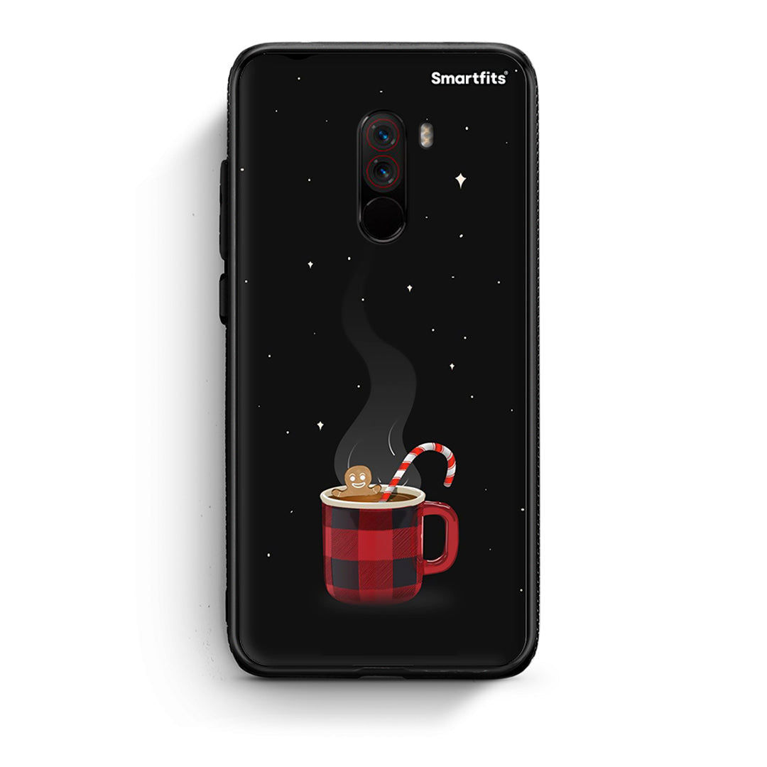 Xiaomi Pocophone F1 Xmas Bathing θήκη από τη Smartfits με σχέδιο στο πίσω μέρος και μαύρο περίβλημα | Smartphone case with colorful back and black bezels by Smartfits