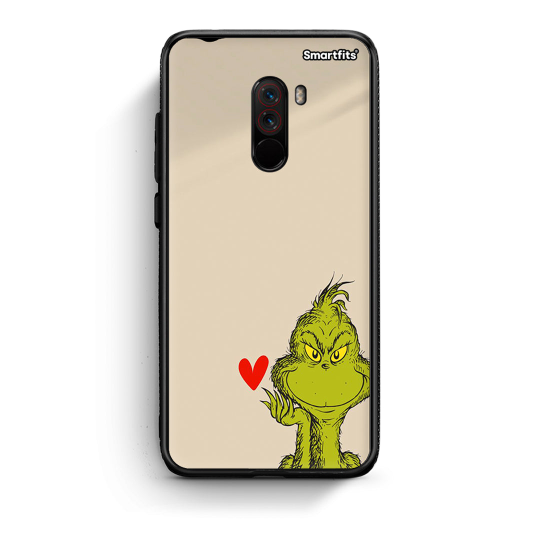 Xiaomi Pocophone F1 Xmas Grinch θήκη από τη Smartfits με σχέδιο στο πίσω μέρος και μαύρο περίβλημα | Smartphone case with colorful back and black bezels by Smartfits