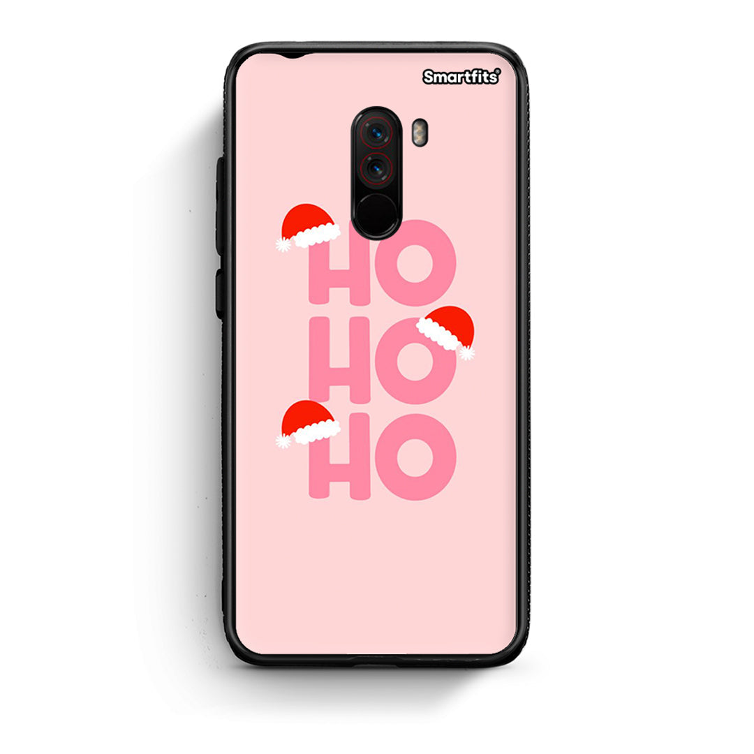 Xiaomi Pocophone F1 Xmas Ho Ho Ho θήκη από τη Smartfits με σχέδιο στο πίσω μέρος και μαύρο περίβλημα | Smartphone case with colorful back and black bezels by Smartfits